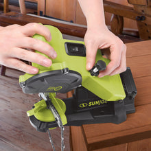 Load image into Gallery viewer, Sun Joe 24V-CSSHRP-LTE 24-Volt iON+ Cordless Mountable Chain Saw Sharpener Kit | W/ 2.0-Ah Battery and Charger