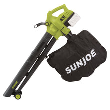 Load image into Gallery viewer, Sun Joe 24V-X2-BVM143-LTE 48-Volt iON+ Cordless Blower Vacuum Mulcher Kit | 155-MPH | 388-CFM | W/ 2 x 2.0-Ah Batteries and Charger