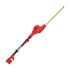 Load image into Gallery viewer, Sun Joe 20VIONLT-PHT17-RED 20-Volt iON Cordless Telescoping Pole Hedge Trimmer Kit | 17-inch | Dual Action | W/ 2.5-Ah Battery and Charger (Red)