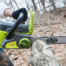 Load image into Gallery viewer, Sun Joe iON16CS-RM 40-Volt iONMAX Cordless Chain Saw Kit | 16-Inch | Brushless Motor | W/ 4.0-Ah Battery and Charger (Certified Refurbished)
