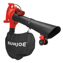 Load image into Gallery viewer, Sun Joe SBJ605E-RED-RM 3-in-1 Electric Blower | 250 MPH | 14 Amp | Vacuum | Mulcher (Red, Certified Refurbished)
